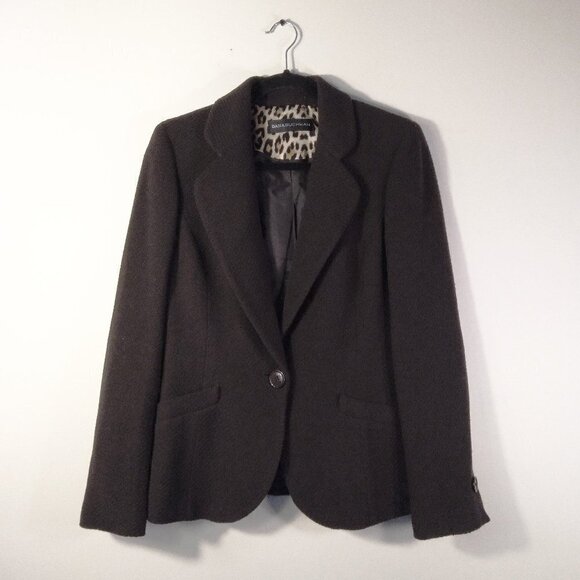 Dana Buchman Chocolate Brown 100% Woven Wool Blazer Sz 4๐๐โค๏ธ Host Pick โค๏ธ๐๐ - Picture 8 of 8